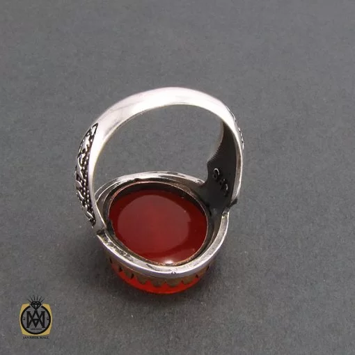 انگشتر عقیق یمن با حکاکی ماشاالله لا قوه الا بالله ان ترن انا اقل منک مالا و ولدا - کد 8268 - تصویر 3