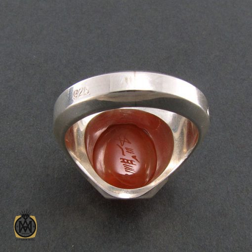 انگشتر عقیق یمن مردانه با حکاکی یا باقر علم النبی - کد 8274 - تصویر 3