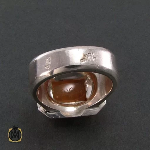 انگشتر عقیق یمن مردانه با حکاکی یا الله المحمود فی کل فعاله - کد 8276 - تصویر 3
