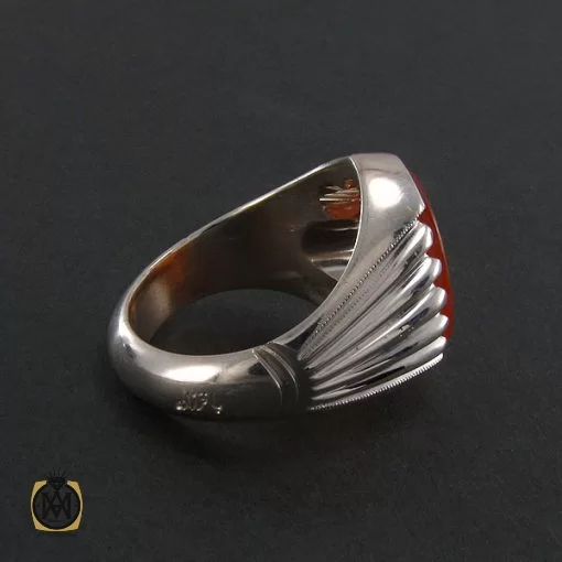 انگشتر عقیق یمن با حکاکی یا امیرالمومنین مومنین حیدر مدد - کد 8283 - تصویر 3