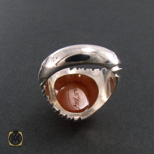 انگشتر عقیق یمن مردانه با حکاکی امن المتوکلون - کد 8288 - تصویر 3