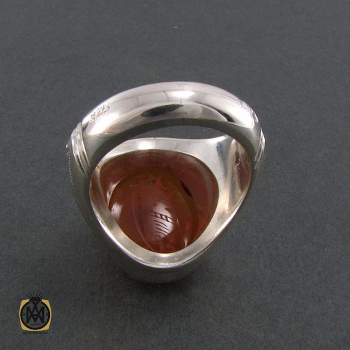 انگشتر عقیق یمن با حکاکی یا مولای یا امیرالمومنین - کد 8291 - تصویر 2
