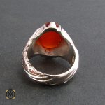 انگشتر عقیق یمن اصل مردانه دور چنگ شبکه  - کد 8302 - تصویر 3