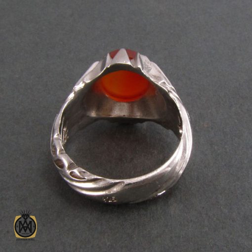 انگشتر عقیق یمن دور چنک شبکه ای مردانه - کد 8305 - تصویر 3