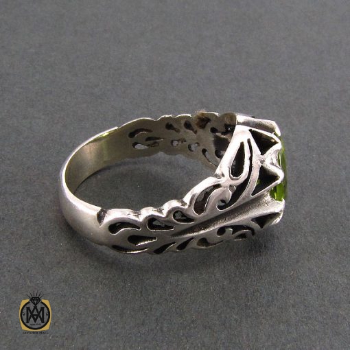 انگشتر نقره مردانه با نگین زبرجد - کد 8172 - تصویر 3