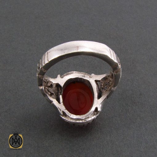 انگشتر عقیق قرمز مردانه - کد 8309 - تصویر 3