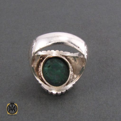 انگشتر عقیق سبز مردانه - کد 8311 - تصویر 2