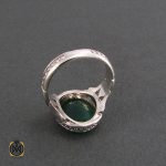 3 انگشتر عقیق سبز مردانه اصل و خوش رنگ - کد 8313 - تصویر 3