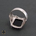 3 انگشتر عقیق سیاه مردانه اصل و معدنی - کد 8324 - تصویر 3