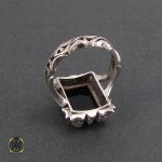 3 انگشتر عقیق سیاه مردانه - کد 8326 - تصویر 3