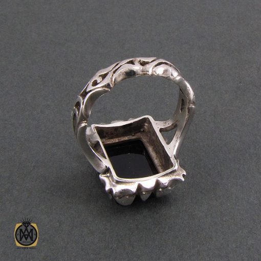 انگشتر عقیق سیاه مردانه - کد 8326 - تصویر 3
