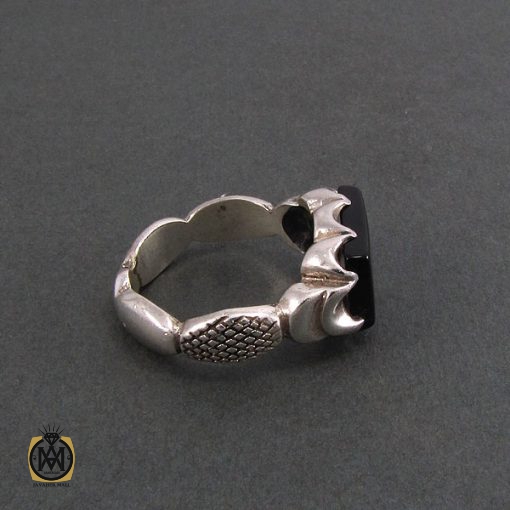 انگشتر عقیق سیاه مردانه - کد 8328 - تصویر 3