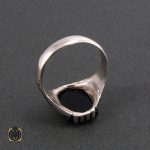 انگشتر عقیق سیاه مردانه - کد 8339 - تصویر 3