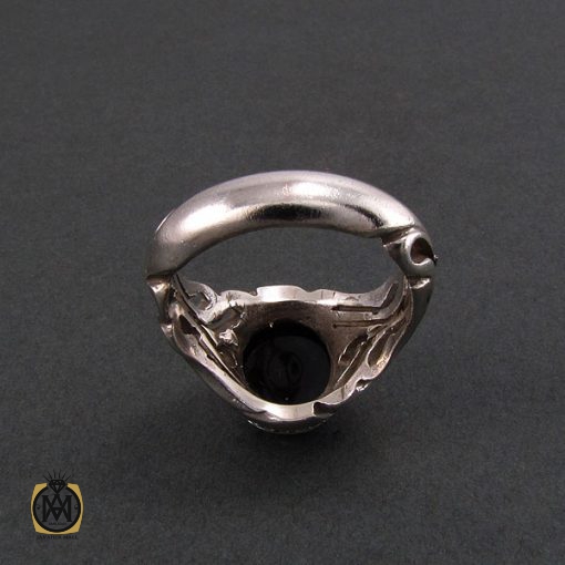 انگشتر عقیق سیاه مردانه - کد 8341 - تصویر 3