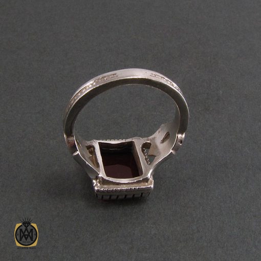 انگشتر عقیق قرمز مردانه - کد 8342 - تصویر 3