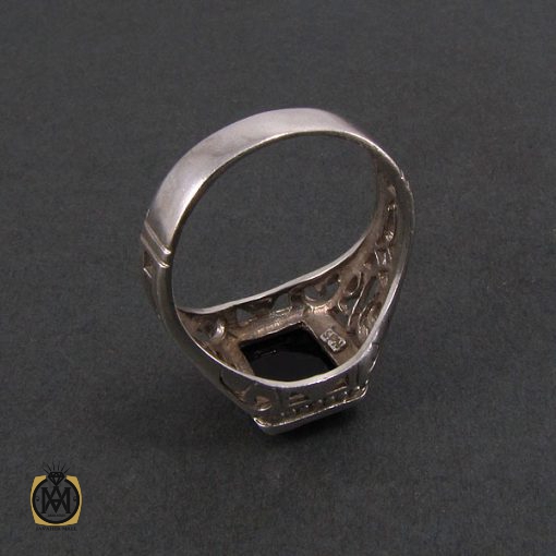 3 انگشتر عقیق سیاه مردانه - کد 8343 - تصویر 3