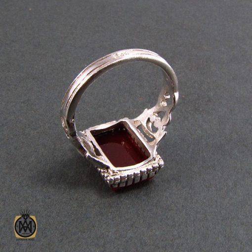 انگشتر عقیق قرمز مردانه - کد 8344 - تصویر 3