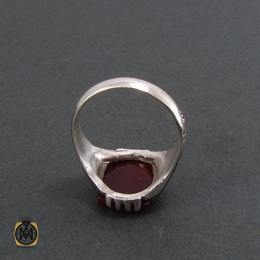 انگشتر عقیق قرمز مردانه - کد 8346 - تصویر 3