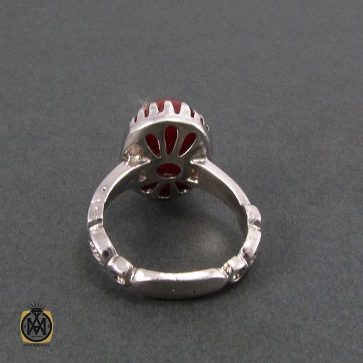 انگشتر عقیق قرمز مردانه - کد 8350 - تصویر 3