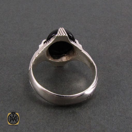 3 انگشتر عقیق سیاه مردانه - کد 8351 - تصویر 3