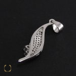 مدال نقره زنانه طرح ياسمن - کد 3020 - تصویر 3