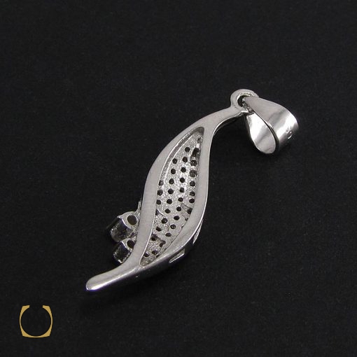 مدال نقره زنانه طرح ياسمن - کد 3020 - تصویر 3