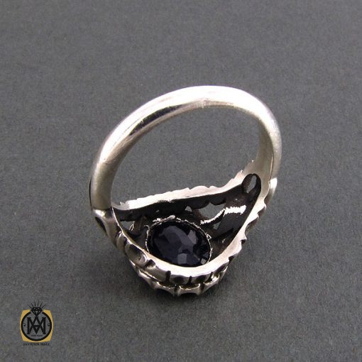 3 انگشتر نقره مردانه با نگین یاقوت کبود - کد 8179 - تصویر 3
