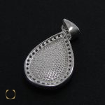 مدال نقره زنانه پر نگین ظریف طرح ماهرو - کد 3041 - تصویر 3