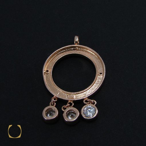 مدال نقره زنانه طرح بولگاری - کد 3042 - تصویر 3