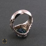 انگشتر نقره مردانه با نگین توپاز سبز - کد 8184 - تصویر 3