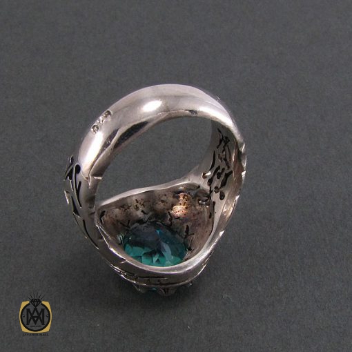 انگشتر نقره مردانه با نگین توپاز - کد 8185 - تصویر 3