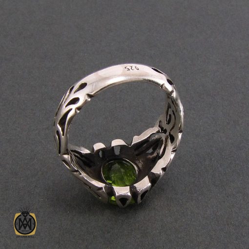 3 انگشتر نقره مردانه با نگین زبرجد - کد 8186 - تصویر 3