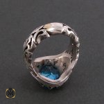 3 انگشتر توپاز آبی مردانه خوش رنگ و مرغوب - کد 8187 - تصویر 3