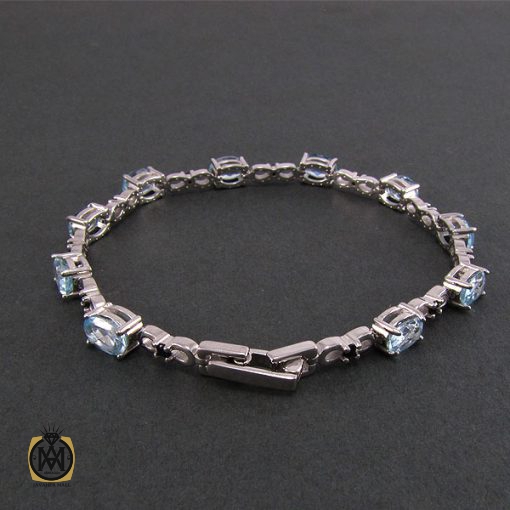 3 دستبند آکوامارین زنانه طرح افسون - کد 1029 - تصویر 3