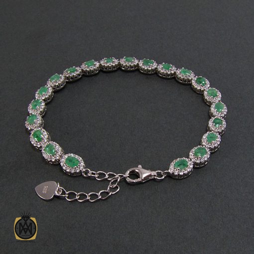 دستبند زمرد زنانه طرح مهين - کد 1047 - تصویر 3