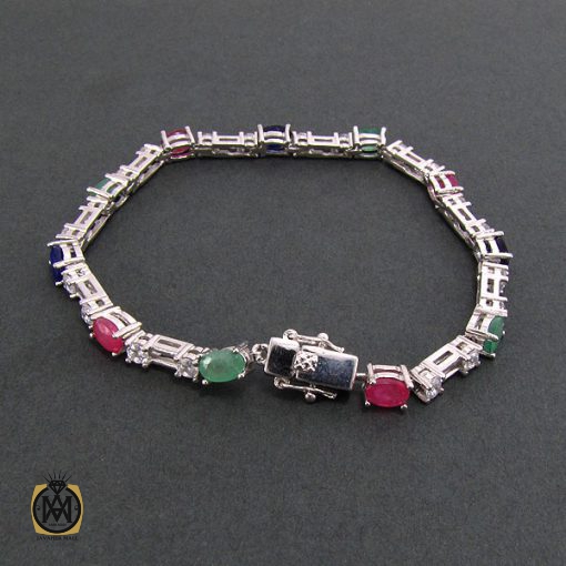 دستبند یاقوت و زمرد زنانه طرح مينو - کد 1048 - تصویر 3