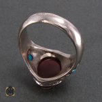 3 انگشتر عقیق یمن و فیروزه نیشابور مردانه - کد 8200 - تصویر 3