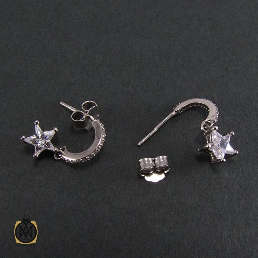 گوشواره نقره زنانه طرح ستاره - کد 5023 - تصویر 2
