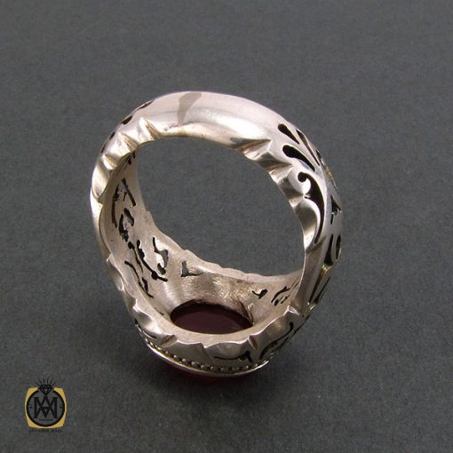 انگشتر عقیق یمن طرح صفوی مردانه - کد 8207 - تصویر 3