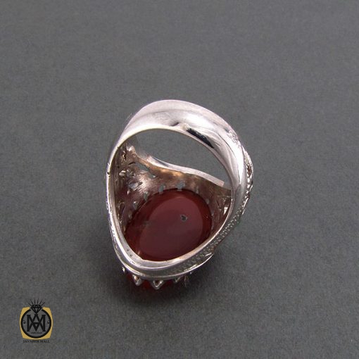 انگشتر عقیق یمن و زمرد مردانه مرغوب - کد 8210 - تصویر 2