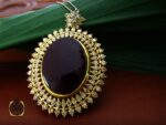 مدال عقیق یمن و الماس اصل زنانه طرح ارمغان - کد 3002 - تصویر 7
