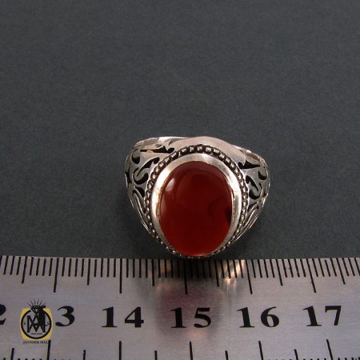 انگشتر عقیق یمن مردانه دست ساز - کد 8214 - تصویر 4