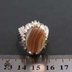 انگشتر عقیق سلیمانی مردانه - کد 8218 - تصویر 4