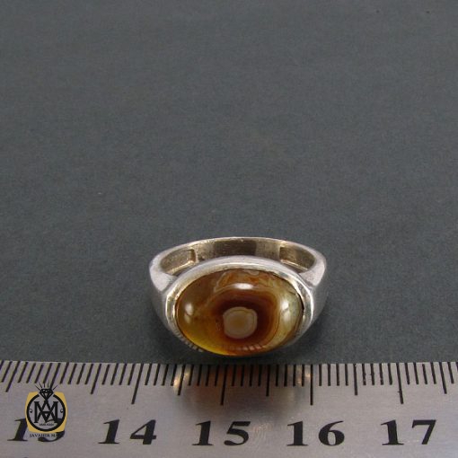 انگشتر عقیق باباقوری طرح صفوی مردانه - کد 8220 - تصویر 4