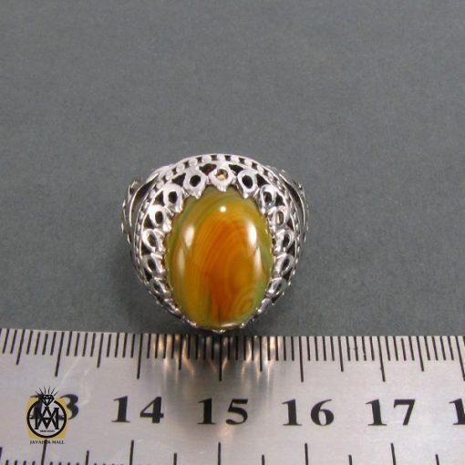 4 انگشتر عقیق زرد مردانه - کد 8226 - تصویر 4