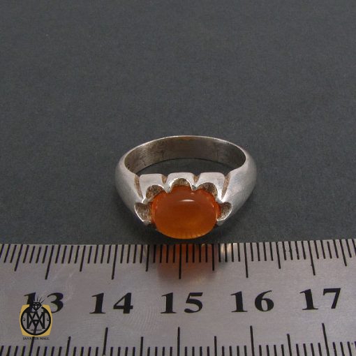 4 انگشتر عقیق یمن مردانه حکاکی شرف الشمس - کد 8231 - تصویر 4