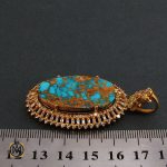 4 مدال فیروزه نیشابور و الماس اصل زنانه طرح تابان - کد 3010 - تصویر 4