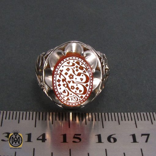 انگشتر عقیق یمن مردانه با حکاکی يا موسي ابن جعفر(ع) - کد 8244 - تصویر 4