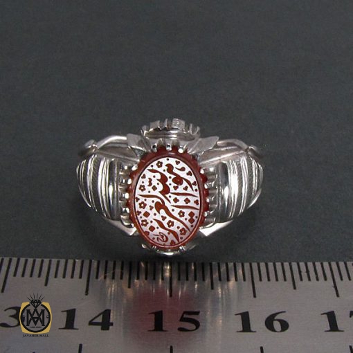 انگشتر عقیق یمن مردانه با حکاکی هو الله العزیز - کد 8245 - تصویر 4