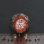 انگشتر عقیق یمن مردانه با حکاکی علی خازن علم النبی - کد 8246 - تصویر 4